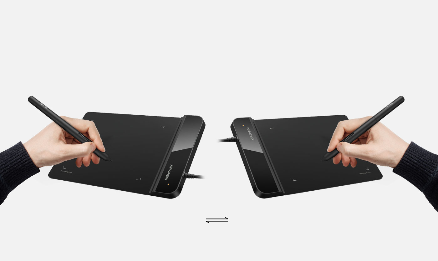 mesa digitalizadora XP-Pen Star G430S para Use com os lados direito e esquerdo
